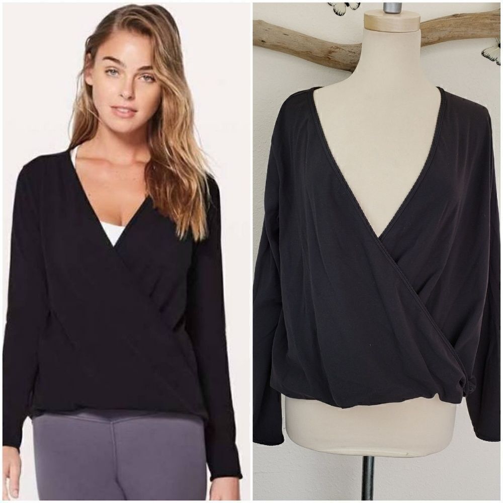 Lululemon black full freedom long sleeve yoga top